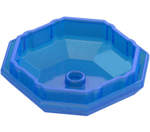 LEGO Transparentní tmavě modrá opálová Octagonal Kámen Dno  (80337)