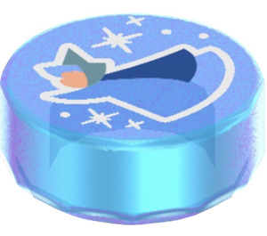 LEGO Bleu Opale Foncé Transparent Tuile 1 x 1 Rond avec Bleu Fairy Godmother Merryweather (35380)