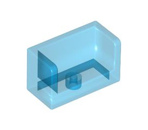 LEGO Bleu foncé transparent Panneau 1 x 2 x 1 avec fermé Coins (23969 / 35391)