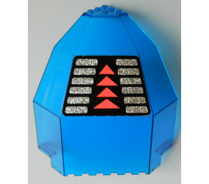 LEGO Bleu foncé transparent Panneau 10 x 10 x 12 Trimestre Globe avec rouge Triangles, Holographic Autocollant (2409)