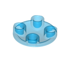 LEGO Transparentes Dunkelblau Platte 2 x 2 Runden mit Gerundet Unterseite (2654 / 28558)