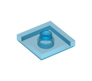 LEGO Transparentes Dunkelblau Platte 2 x 2 mit Nut und 1 Center Stud (23893 / 87580)