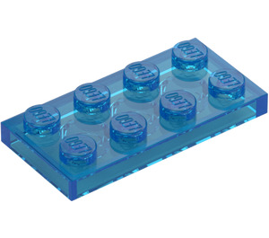 LEGO Transparent Dark Blue Plate 2 x 4 (3020)