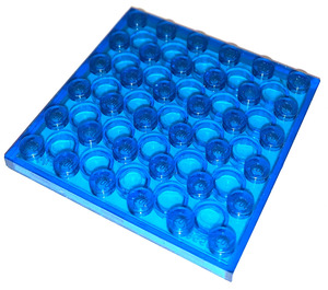 LEGO Transparent Dark Blue Plate 6 x 6 (3958)