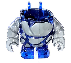 LEGO Transparent Dark Blue Rock Monster Body with Dark Stone Gray Pattern and Arms