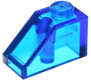 LEGO Bleu foncé transparent Pente 1 x 2 (45°) (3040 / 6270)