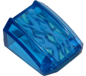LEGO Bleu foncé transparent Pente 1 x 2 x 2 Incurvé avec Flowing Water Autocollant (28659)