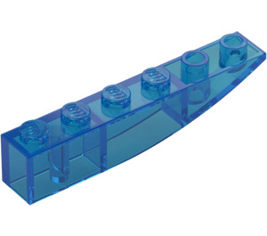 LEGO Transparent Dark Blue Slope 1 x 6 Curved Inverted (41763 / 42023)