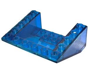 LEGO Bleu foncé transparent Pente 5 x 6 x 2 (33°) Inversé (4228)
