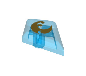 LEGO Bleu Foncé Transparent Tuile 1 x 2 diamant avec Water Symbol (35649 / 36712)