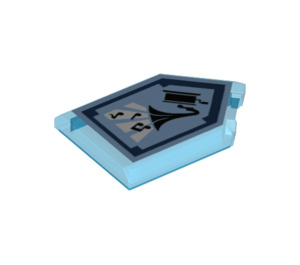 LEGO Transparent Dark Blue Tile 2 x 3 Pentagonal with Drop the Beat Power Shield (22385 / 29080)