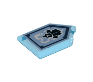 LEGO Transparent Dark Blue Tile 2 x 3 Pentagonal with Haunted Armor Power Shield (22385)