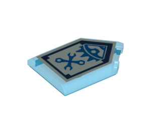 LEGO Transparent Dark Blue Tile 2 x 3 Pentagonal with Mech Master Power Shield (22385 / 24578)
