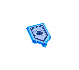 LEGO Bleu foncé transparent Tuile 2 x 3 Pentagonal avec Nexo Power Bouclier Roaring Righteousness (22385)