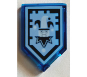 LEGO Transparent Dark Blue Tile 2 x 3 Pentagonal with Sir Tauntalot Power Shield (22385)