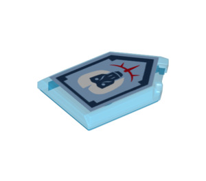 LEGO Bleu foncé transparent Tuile 2 x 3 Pentagonal avec Ticking Baboon Power Bouclier (22385 / 34387)