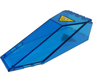 LEGO Transparent Dark Blue Windscreen 10 x 4 x 2.3 with Res-Q Sticker (2507)