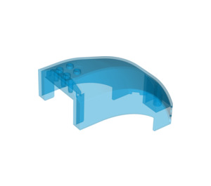 LEGO Transparant Donkerblauw Voorruit 12 x 6 x 6 Gebogen met Pin gaten (41881 / 94531)