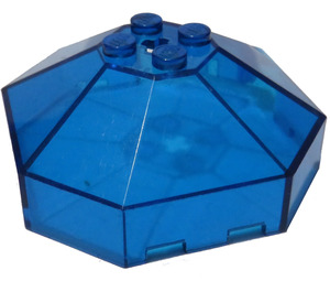 LEGO Transparent Dark Blue Windscreen 6 x 6 Octagonal Canopy with Axle Hole (2418)