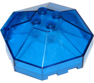 LEGO Transparent Dark Blue Windscreen 6 x 6 Octagonal Canopy without Axle Hole