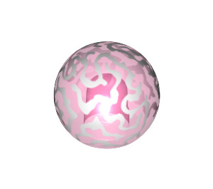 LEGO Transparent Dark Pink Ball with Stud Holder with Brain Fissures (21651)