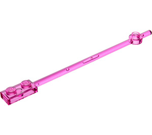 LEGO Transparentes dunkles Rosa Stange 1 x 12 mit 1 x 2 Platte / 1 x 1 Rund Platte (Feste 1 x 2 Noppen) (42445 / 49546)