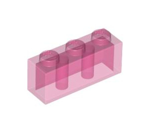 LEGO Rosa oscuro transparente Ladrillo 1 x 3 (3622 / 45505)