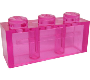 LEGO Transparent Dark Pink Brick 1 x 3 with Horizontal Frosted Line