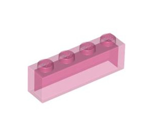 LEGO Transparent Dark Pink Brick 1 x 4 without Bottom Tubes (3066 / 35256)