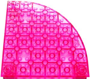 LEGO Transparent Dark Pink Brick 12 x 12 Round Corner with 3 Pegs (47114 / 47376)
