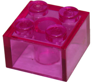 LEGO Transparent Dark Pink Brick 2 x 2 (3003 / 6223)