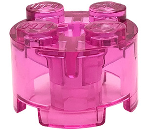 LEGO Transparentes dunkles Rosa Stein 2 x 2 Rund (3941 / 6143)