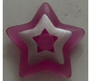 LEGO Transparent Dark Pink Clikits Star 2 x 2 with Pin with Star (45462 / 51511)