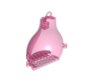 LEGO Transparentes dunkles Rosa Container - Pear Shaped Hälfte (65253)