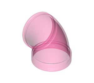 LEGO Transparent Dark Pink Cylinder Tube Curved (45°) (49737)