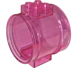 LEGO Transparent Dark Pink Cylinder Tube Straight (49736)