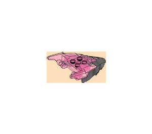 LEGO Transparent Dark Pink Dragon Head Upper Jaw with Transparent Dark Pink Horns and Pearl Dark Gray Highlights
