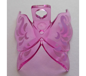 LEGO Transparent Dark Pink Fairy Wings Pointed with Swirls (77192)