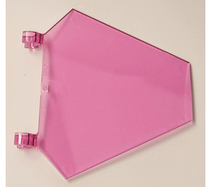 LEGO Transparent Dark Pink Flag 5 x 6 Hexagonal with Thin Clips (51000)