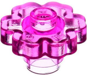 LEGO Rosa oscuro transparente Flor 2 x 2 con espiga abierta (4728 / 30657)