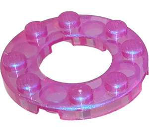 LEGO Transparent Dark Pink Opal Plate 4 x 4 Round with Cutout (11833 / 28620)