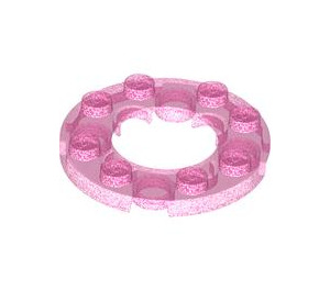 LEGO Opale rose foncé transparente assiette 4 x 4 Rond avec Coupé (11833 / 28620)