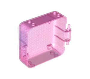 LEGO Transparenter dunkelrosa Opal Play Cube Box 3 x 8 mit Scharnier (64462)