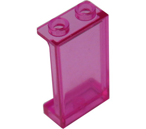 LEGO Transparentes dunkles Rosa Paneel 1 x 2 x 3 mit Seitenstützen - Hohlnoppen (35340 / 87544)