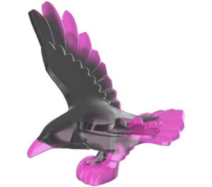 LEGO Transparent Dark Pink Raven with Marbled Black