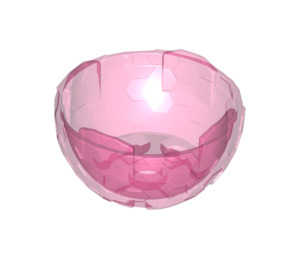 LEGO Transparentes dunkles Rosa Sphere Hälfte mit Hexagons (13754)