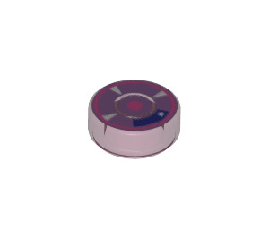 LEGO Transparent Dark Pink Tile 1 x 1 Round with Controls and Sensor Display (16271 / 98138)