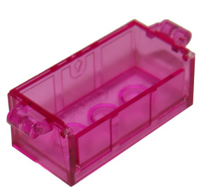 LEGO Transparentes dunkles Rosa Schatzkiste Unterseite mit Schlitzen (4738 / 54195)