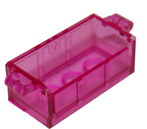 LEGO Transparentes dunkles Rosa Treasure Chest Unterseite mit Schlitzen hinten (4738 / 54195)