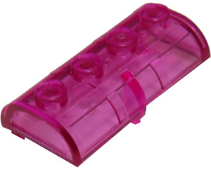 LEGO Transparentes dunkles Rosa Schatzkiste Deckel 2 x 4 mit dickem Scharnier (4739 / 29336)